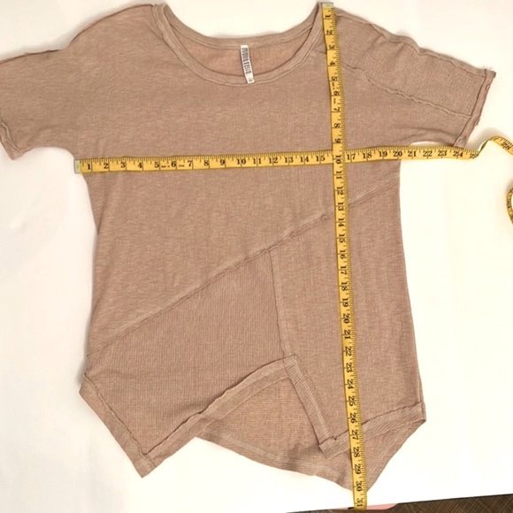 MARIA RERIO Ladies top blouse handkerchief hem lagenlook bougie beige size Small - Picture 4 of 16